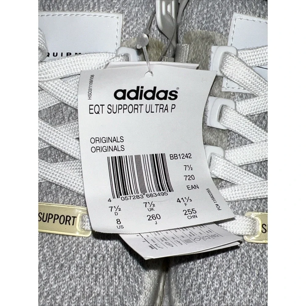 Adidas EQT Support Gray Cream Mens Sz 8 Primeknit Running‎ Shoes BB1242 2016